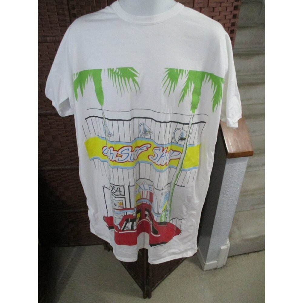 Vintage Surf Shop T shirt Big Print Retro Size XXL Surfing 80s 90s Oversize